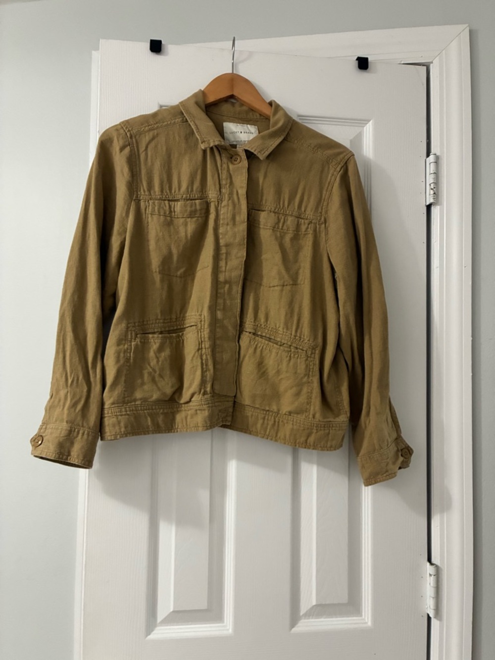 Lucky Brand Tan Utility Jacket with Patch Pockets